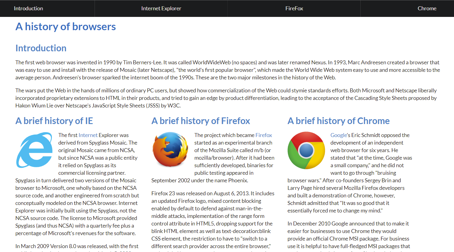 Semantic UI page